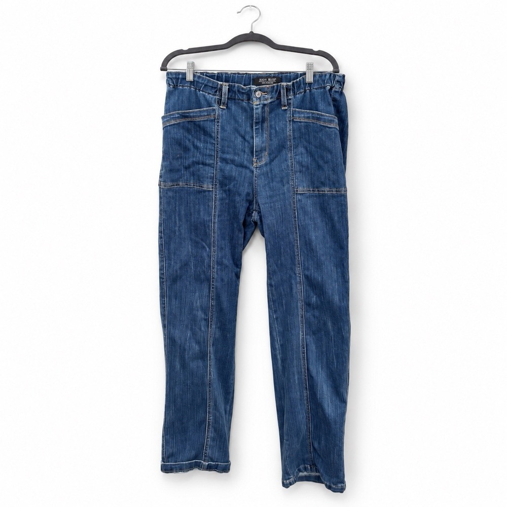 Judy Blue Jeans Womens 15/32 Straight Leg Medium Wash Stretch Utility Pockets